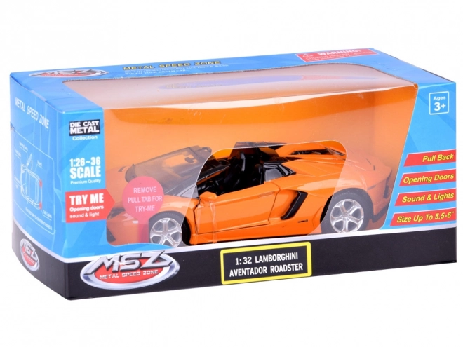 Metalowy model samochodu Lamborghini Aventador Roadster 1:32 interaktywny