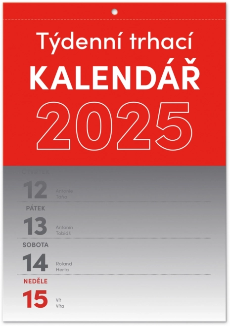 NOTIQUE Kalendarz ścienny Tygodniowy zrywalny 2025, A5