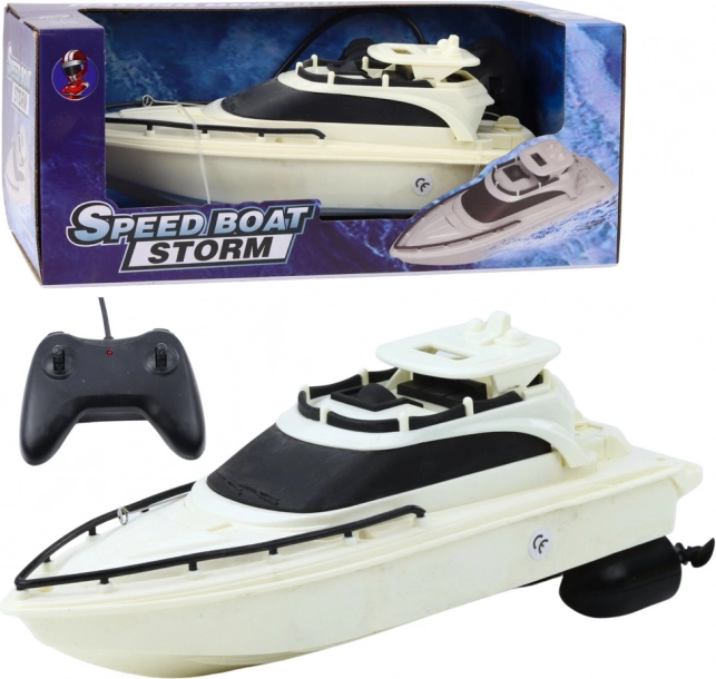 Zdalnie sterowana motorówka RC Speed Boat Storm czarno-biała