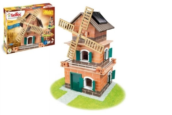 Zestaw budowlany Teifoc Młyn - napęd solarny 380 szt. w pudełku 44x33x11cm