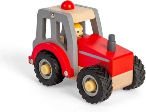 Drewniany traktor Bigjigs Toys czerwony