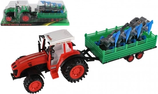 Plastowy traktor z przyczepą i pługiem 53 cm na napęd inercyjny