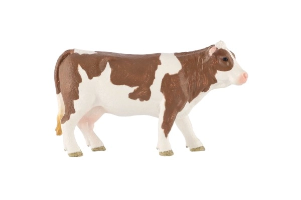 Realistyczny model plastikowej krowy czeskiej rasy plamistej 12 cm