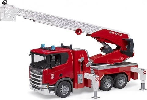 Dziecięcy wóz strażacki Scania z drabiną i armatką wodną