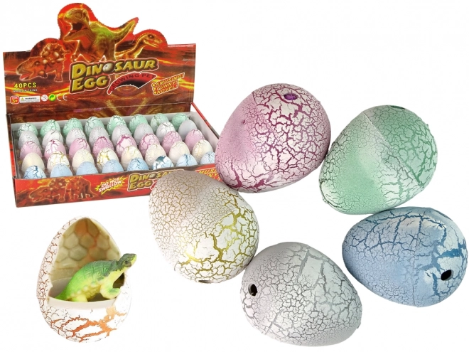 Wyłaniające się magiczne jajo dinozaura 4 cm białe