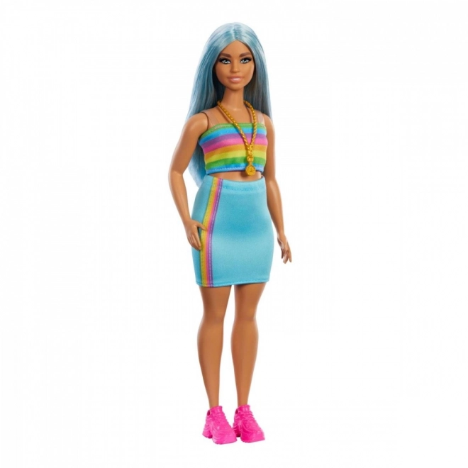 Barbie Fashionistas długie niebieskie włosy