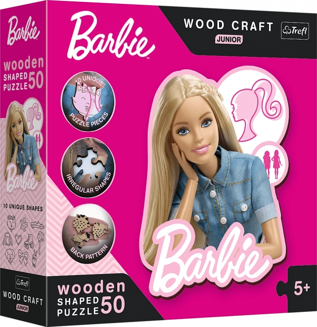 Drewniane puzzle Barbie dla dzieci 50 elementów