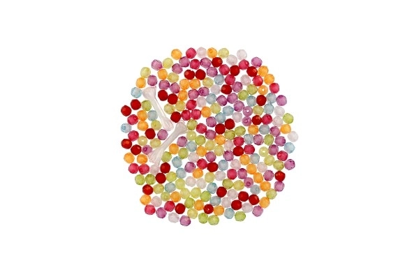Koraliki z sznurkiem plastik, mix kolorów, w plastikowym pudełku 3,5x12,5cm
