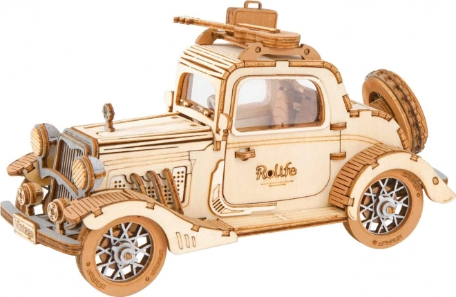 Samochód Vintage - nowoczesne 3D drewniane puzzle