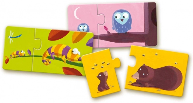 DJECO Puzzle Zwierzęce mamy i młode 12x2 elementów