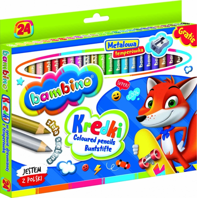 Kredki z temperówką Bambino - 24 sztuki