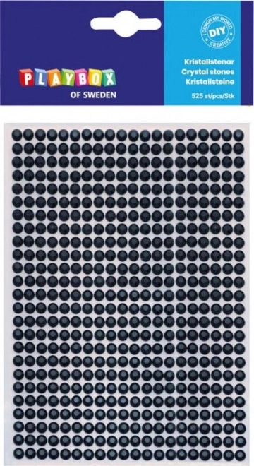 Samoprzylepne czarne kamyczki PLAYBOX 5 mm, 525 szt.