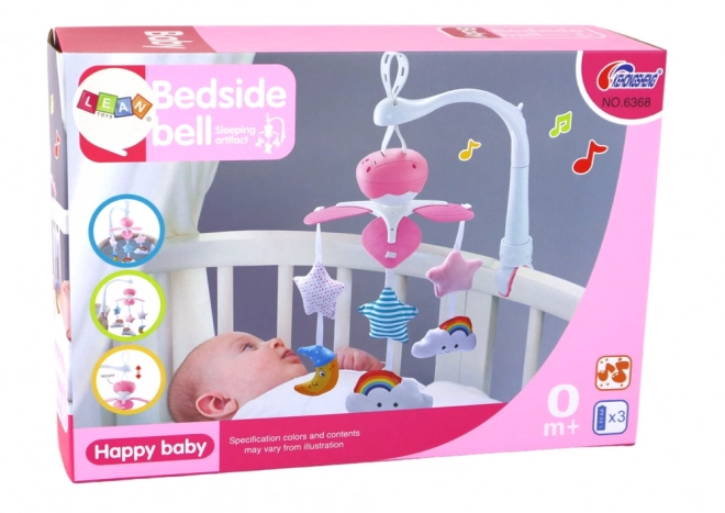 Dziecięce łóżeczko Carousel Baby Sound Sky Pink