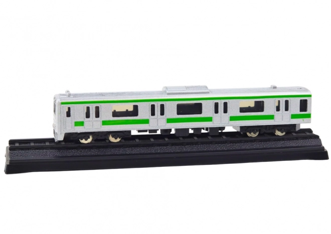 Kolekcjonerski model wagonu kolejowego 1:48 srebrny metalowy