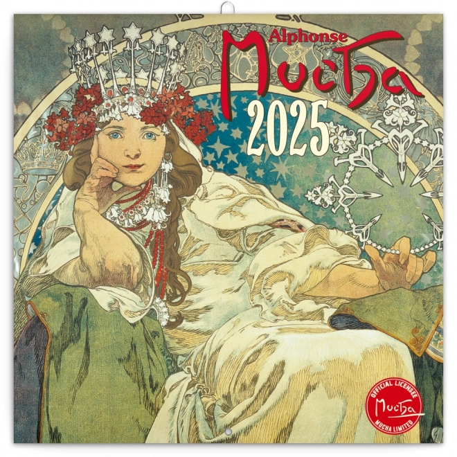 Kalendarz notatnikowy Alfons Mucha 2025, 30 × 30 cm