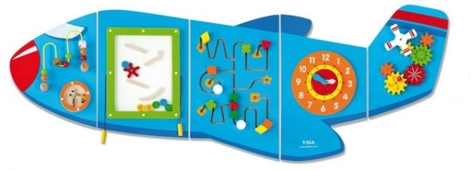 Drewniana tablica ścienna sensoryczna Samolot VIGA Montessori