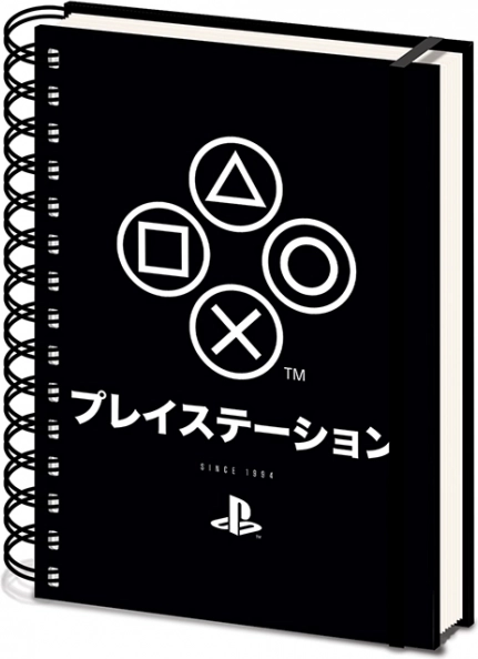 Notes w kratkę A5 PLAYSTATION Onyx na spirali