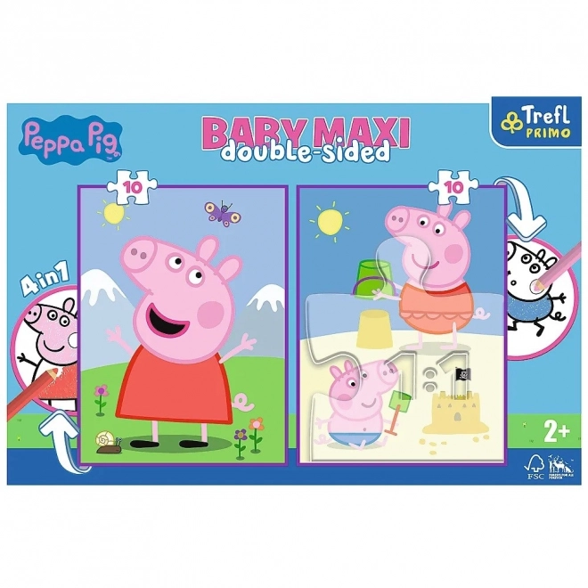 Baby MAXI 2x10 elementów układanki Radosny dzień świnki Peppy