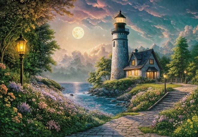 Puzzle Latarnia w blasku Księżyca 500 elementów od Cherry Pazzi