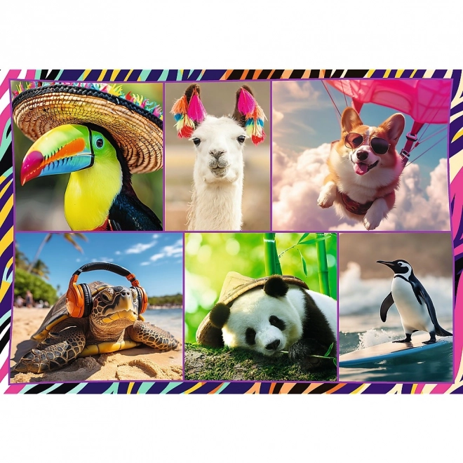 Puzzle 4x250 elementów Zabavne zwierzęta
