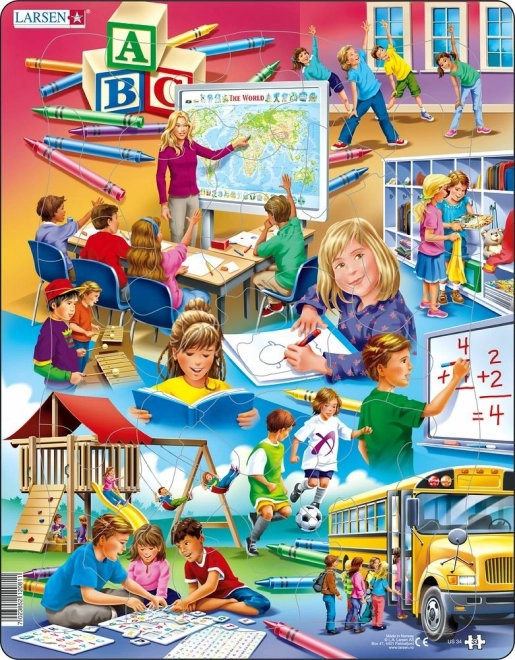 LARSEN puzzle Szkoła 33 elementy