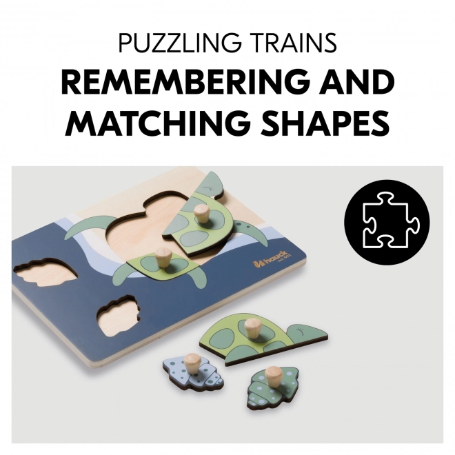 Drewniane puzzle - żółw