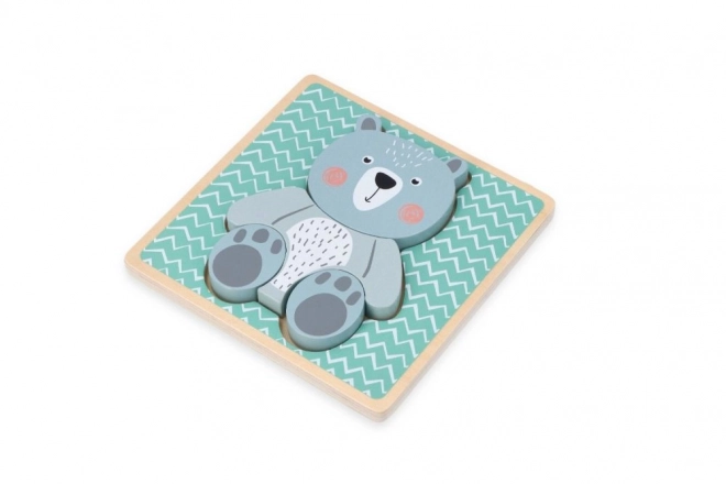 Drewniane puzzle dla dzieci - Niedźwiedź