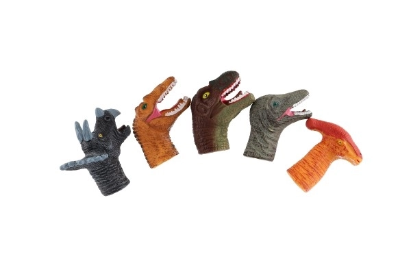 Pacynki palcowe dinozaury 5 szt. gumowe 6cm na karcie 16,5x20cm