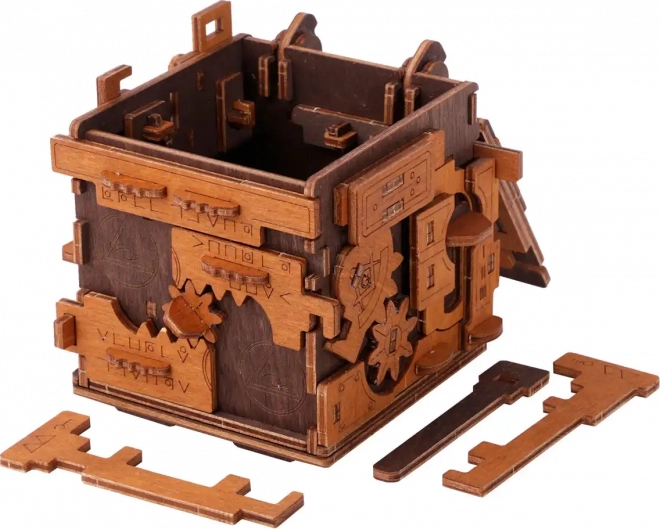 Drewniane puzzle box gra ucieczkowa 149 kawałków