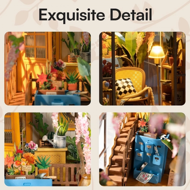 RoboTime 3D puzzle Oparcie na książki Garden House (drewniane)