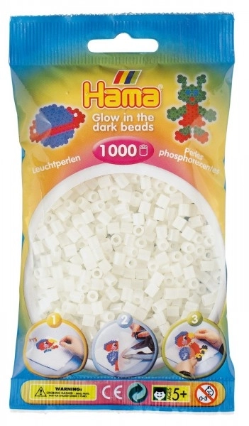 Koraliki do zaprasowywania Hama MIDI świecące w ciemności 1000 sztuk w opakowaniu