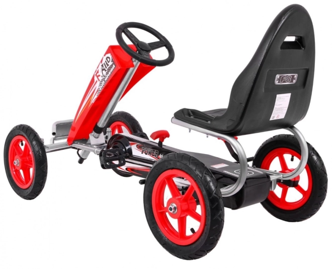Gokart Full Ahead AIR z pedałami dla dzieci 3+ Czerwony + Regulacja siedzenia + Opony pneumatyczne + Hamulec ręczny