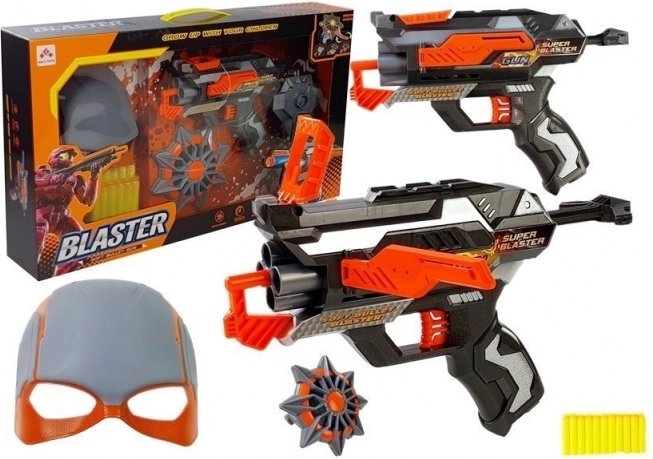 Zestaw piankowy blaster z maską i strzałkami
