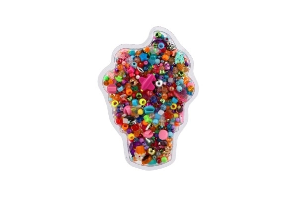 Kolorowe koraliki plastikowe w blistrze 13x19cm