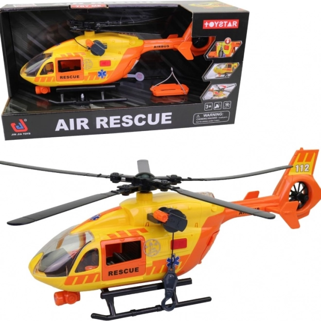 Helikopter ratunkowy ze światłem i dźwiękiem, funkcjonalna winda i wirnik