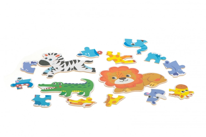 Puzzle w metalowym pudełku Safari zwierzątka - 25 elementów