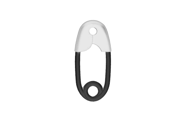 Grzechotka agrafka plastik 12cm biało-czarna 12x19cm w woreczku 0+