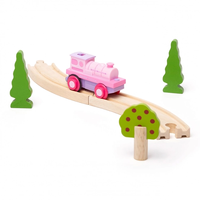 Bigjigs Rail Elektryczna Lokomotywa Silny Różowy