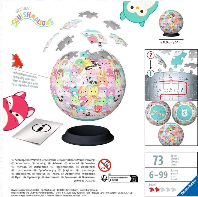 RAVENSBURGER 3D Puzzleball Squishmallows 72 części