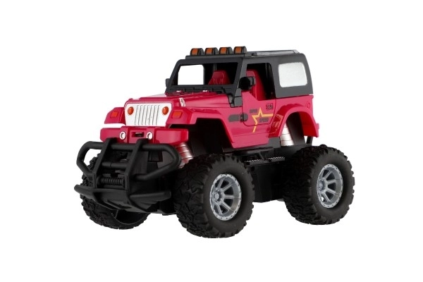 Auto RC terenowe 14cm plastik 27MHz na baterie ze światłem w pudełku 20x11x10cm