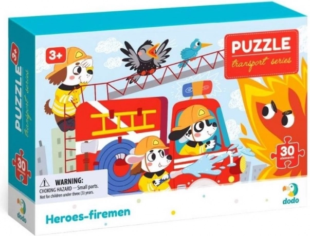 DODO puzzle transport: bohaterowie strażacy, 30 elementów