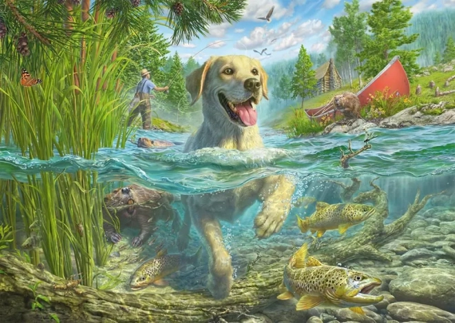 Puzzle Schmidt Labrador na rybach 1000 elementów
