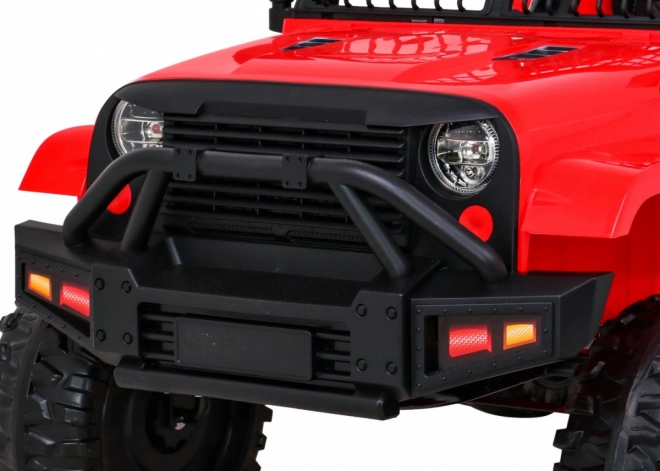 Samochód na baterie Jeep Dark Night dla dzieci + wolny start + EVA + LED audio – Czerwony