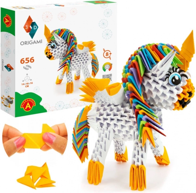 ALEXANDER 3D origami – jednorożec, 656 elementów