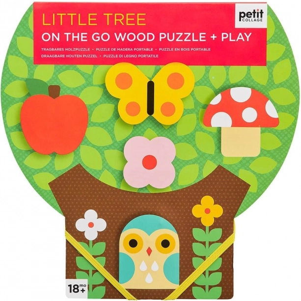 Petit Collage solidne drewniane puzzle Małe drzewo