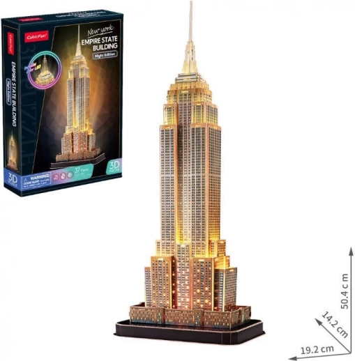 Świecące 3D puzzle Empire State Building, edycja nocna, 37 elementów