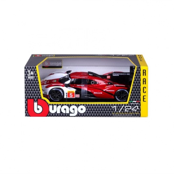 Bburago 1:24 Wyścigowy - Porsche 963 - Biały/Czerwony #5