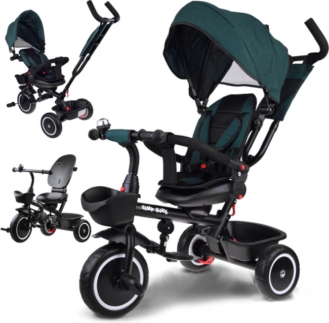 Dziecięcy trójkołowiec 3w1 z obrotowym siedziskiem i budką TINY BIKE – Niebieski