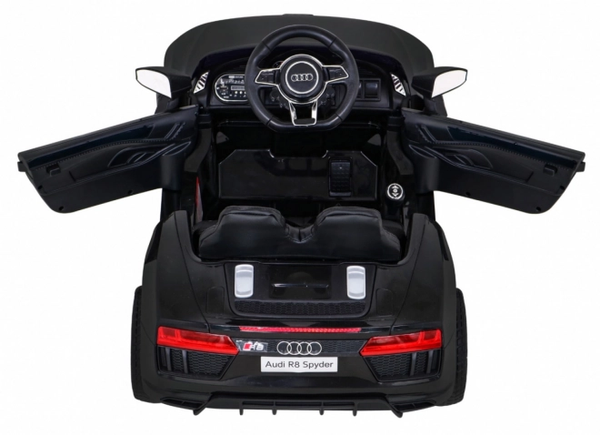 Audi R8 dziecięce elektryczne autko czarne z pilotem, kołami EVA, wolnym startem i MP3 LED