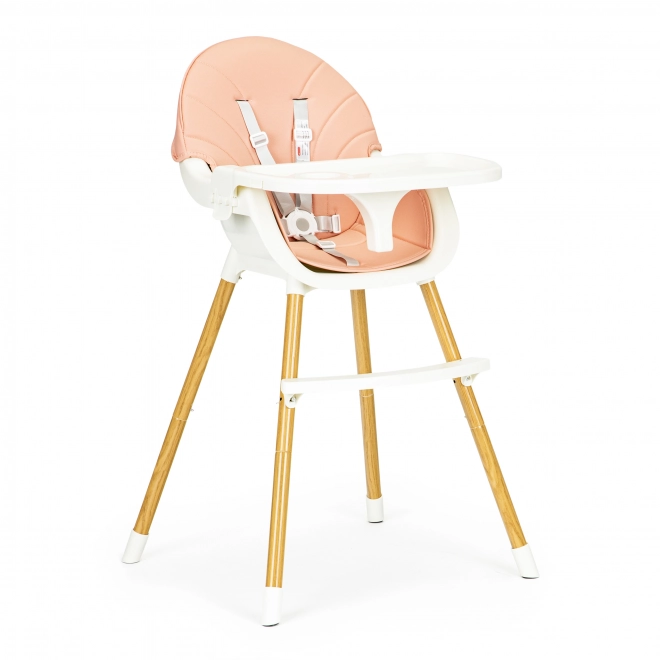 Ecotoys Krzesełko do karmienia 2w1 Różowe